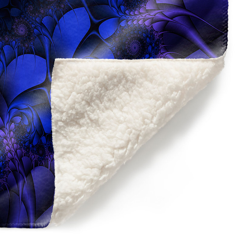 Couverture douce en sherpa, 51 po x 60 po, Bleu foncé
