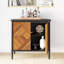 Armoire d'appoint Mid-Century 31,5 "avec portes à chevrons Cartlin - Acacia massif, noir mystique-1571415243