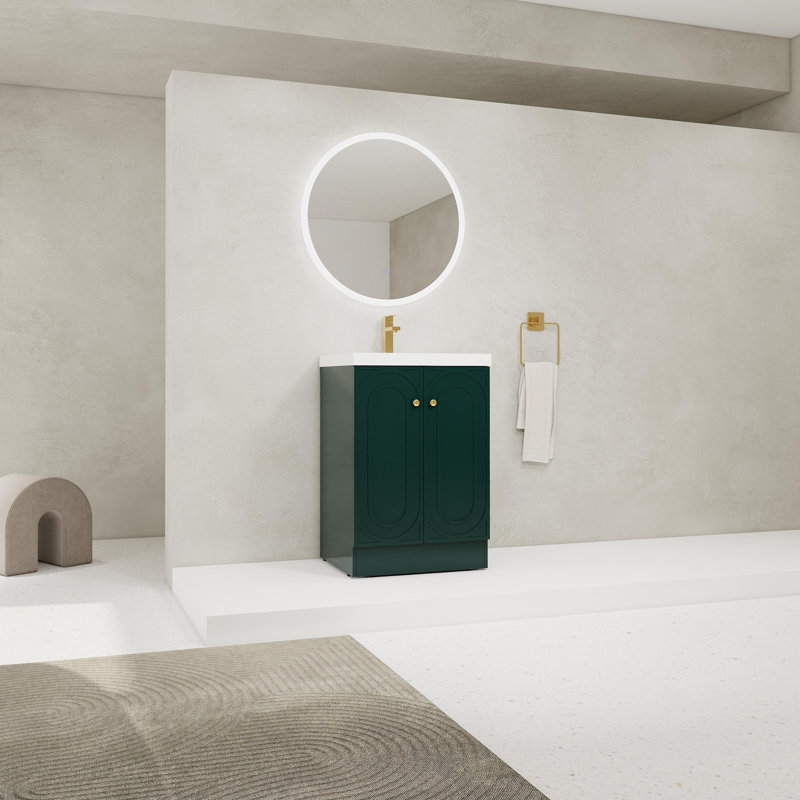 Meuble-lavabo autoportant avec lavabo en résine