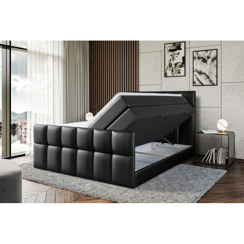 Bed, Black, 120cm W x 200cm D