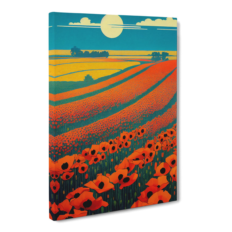 Brackston Poppy Field Nouveau - Wrapped Canvas, 50cm H x 35cm W x 3cm D