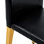 4 chaises de salle à manger en polyuréthane noir avec des pieds en métal doré et des pieds au design confortable et élégant