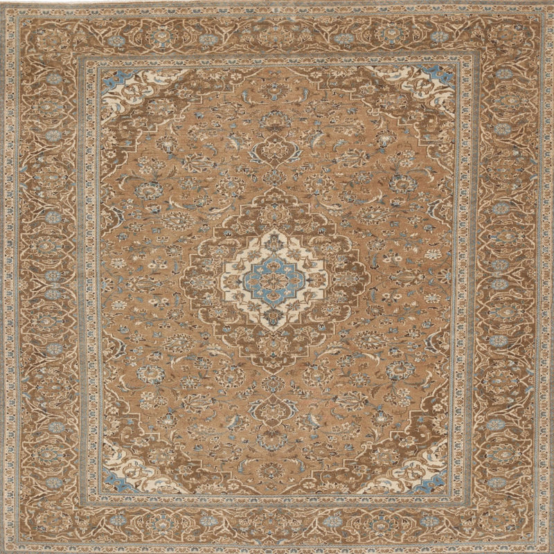 Tapis décoratif brune Drumheller, Rond 5 pi