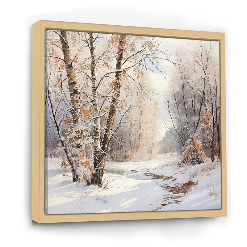 «Trees Charm In Winter - Tree», art mural sur toile, H 24 po x l 24 po x P 1 po, Cadre flottant érable