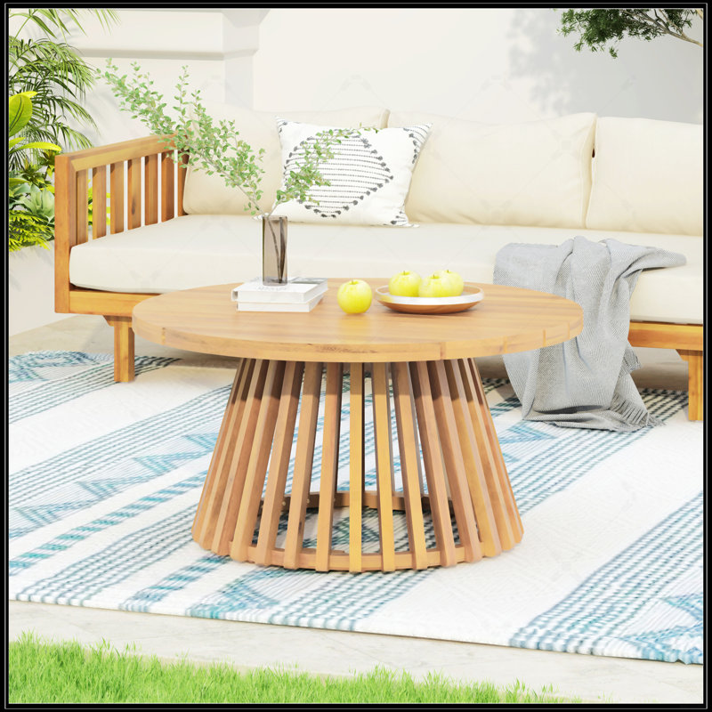 Table basse de patio en bois d'acacia