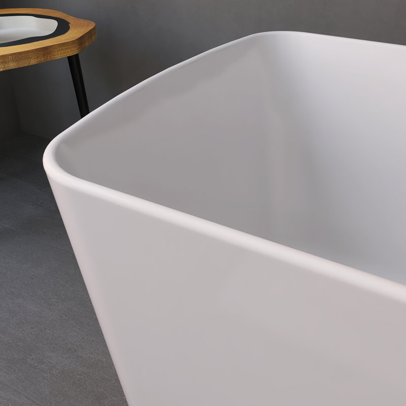 49'' X 28'' Acrylic Freestanding Soaking Bathtub, Glossy White