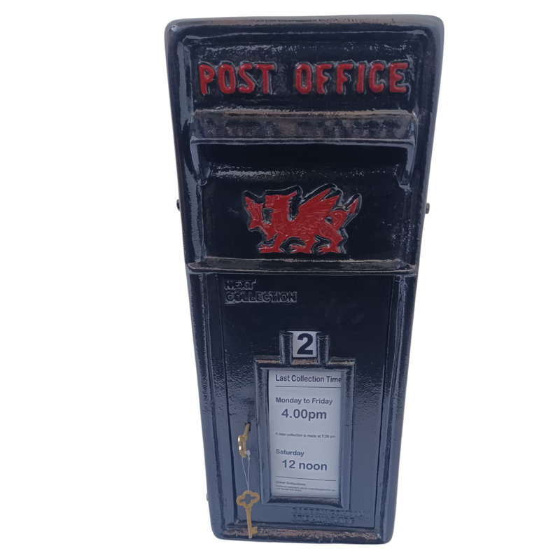 Thiam Metal Wall Mounted Post Box, Black