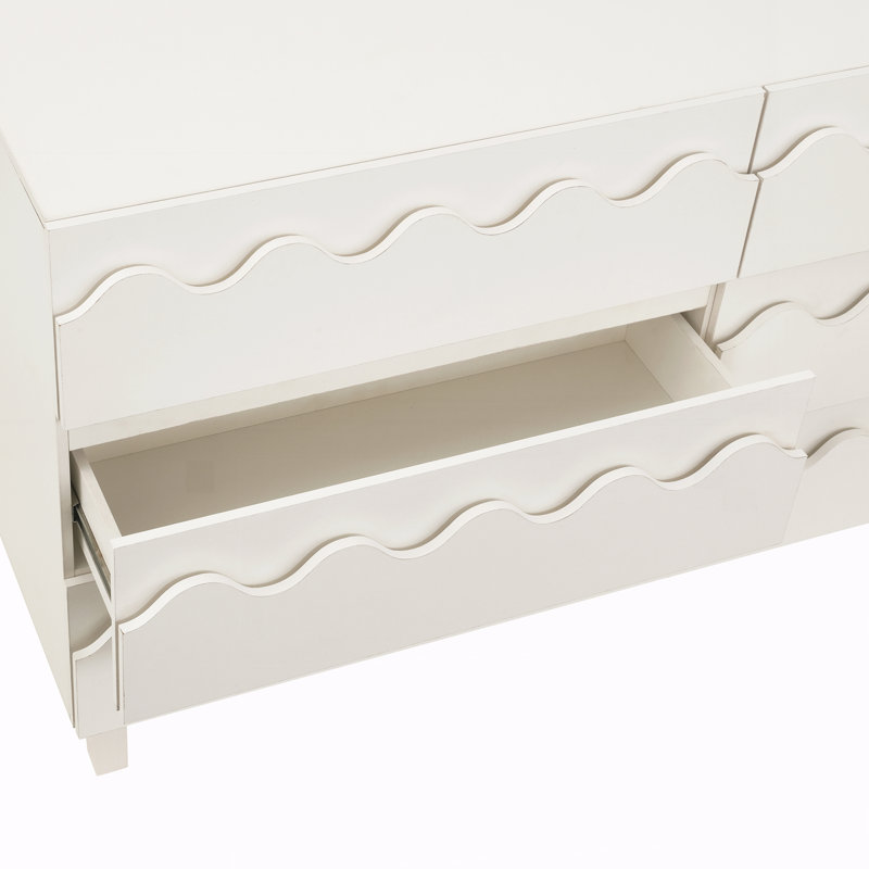 Commode 6 tiroirs 60 po, Ivoire ivoire