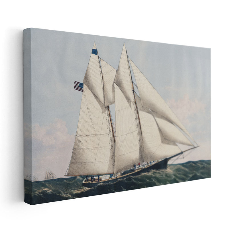Antique Yacht IV - reproduction d'art sur toile, H 20 po x l 30 po