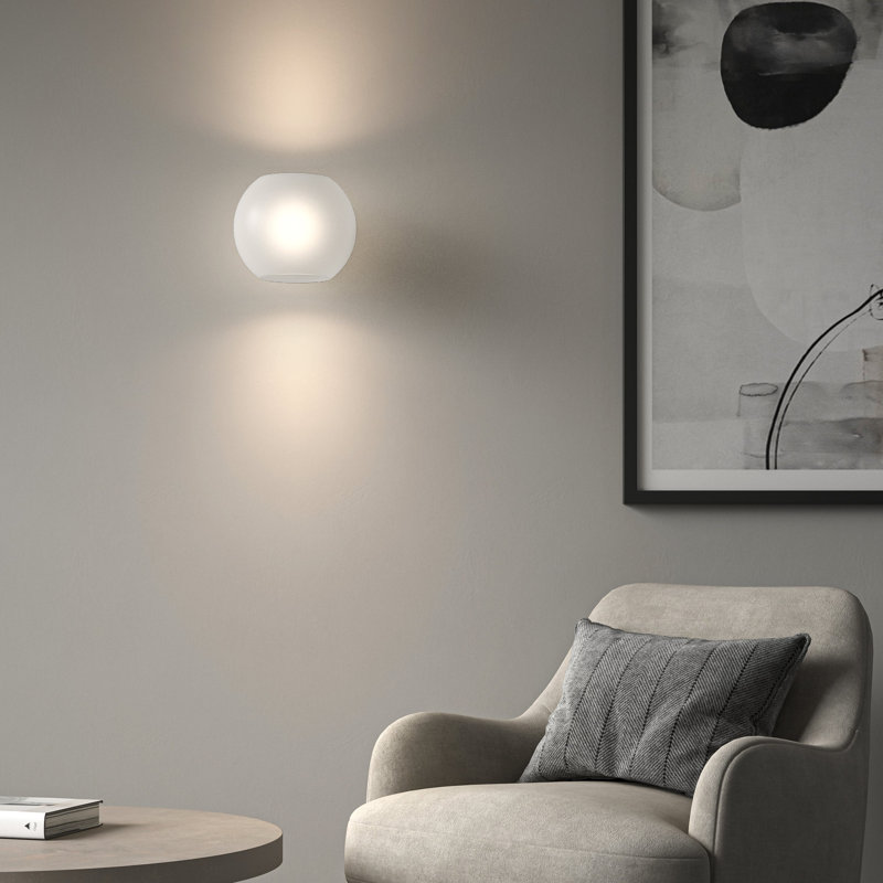 Luna, Frosted Glass, White