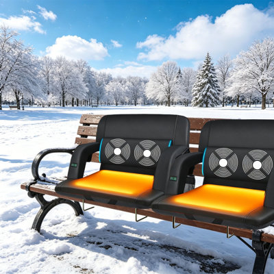 2Pk Heated Stadium Seat With Massage & Back Support, Usb Electric Bleacher Chair With 3 Heat Levels, 6 Massage Modes, Waterproof 600D Oxford Fabric