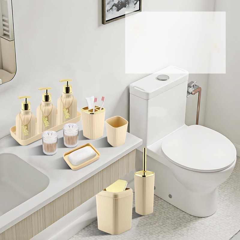 Ensemble de salle de bain beige Accessoires de salle de bain