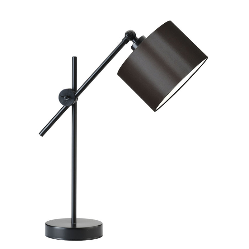 Gartha Adjustable Metal Desk Lamp, Black, Brown
