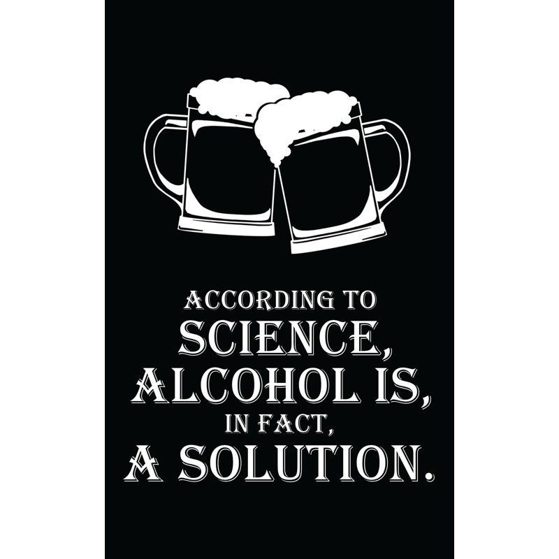 Alcohol Solution - Textual Art Print, 30cm H x 20cm W, Wrapped Canvas