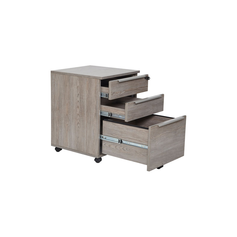 Classeur vertical mobile 3 tiroirs Maysey, Gris / argent
