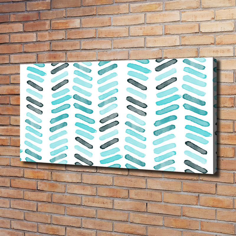 Blue Herringbone - Wrapped Canvas Print