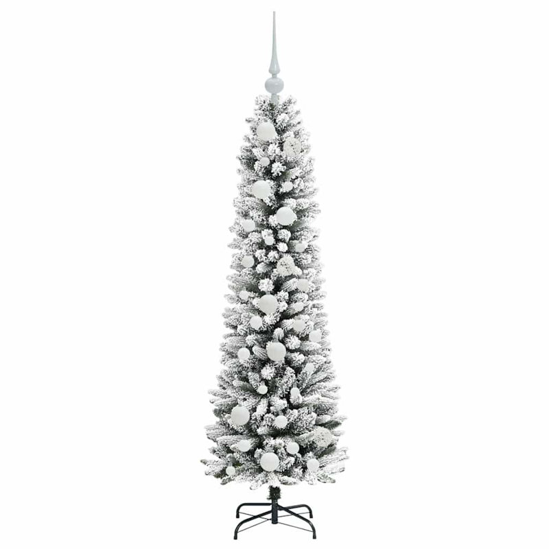 Artificial Christmas Tree with 150 LEDs Green and white 120 cm, White