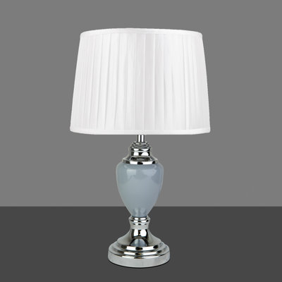 Amekia 43cm Ceramic Look Metal  Bedside Table Lamp