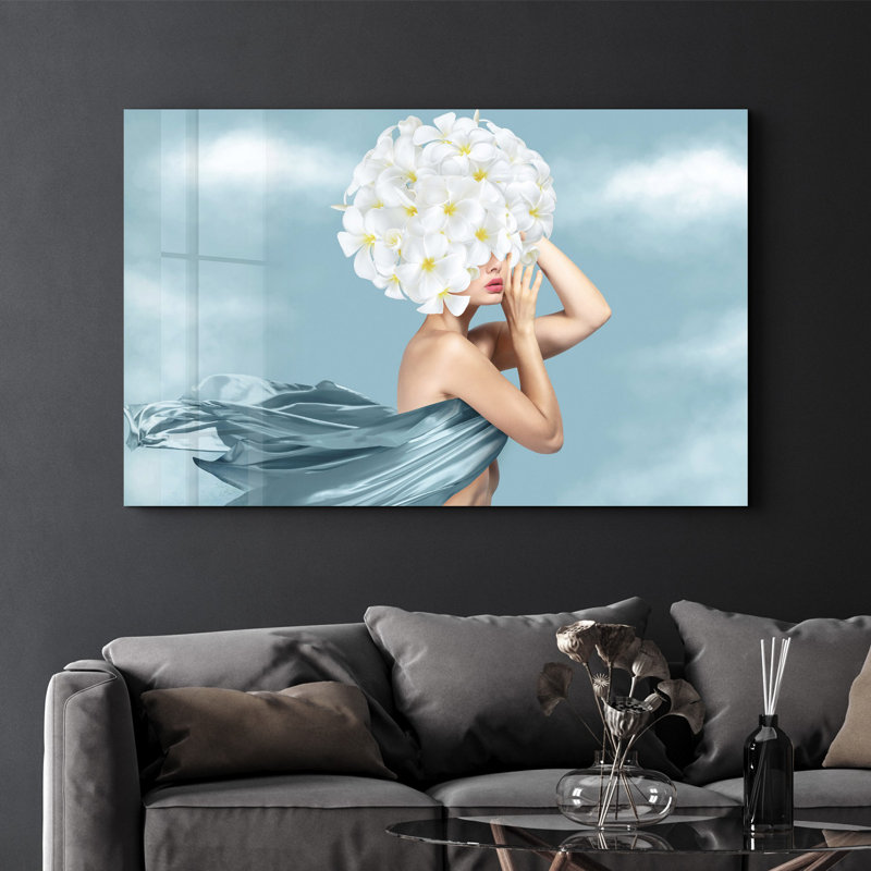 Élégante peinture murale en verre trempé de 13,8 po x 21,7 po | 100% verre trempé, épaisseur: 0,16 pouce | Imprimé UV pour des couleurs éclatantes | Parfait pour la décoration intérieure, le salon et les espaces de bureau