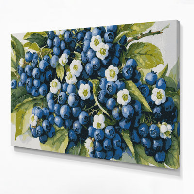 «Fruit Blueberry Highbush», art mural sur toile grise