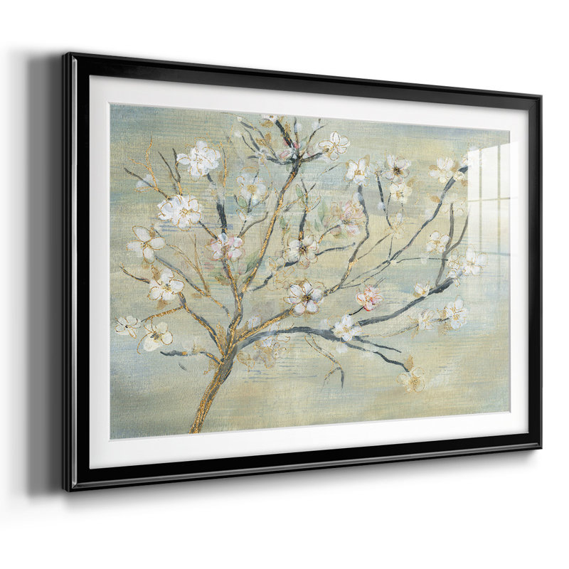 " Blossoms & Spring Rain ", Black, 19" H x 27 W x 1.5 D