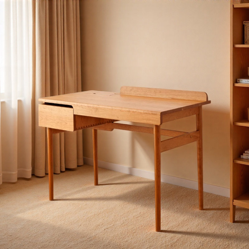Bureau simple en bois massif de cerisier simple, H 31,88 po x l 39,37 po x P 23,62 po