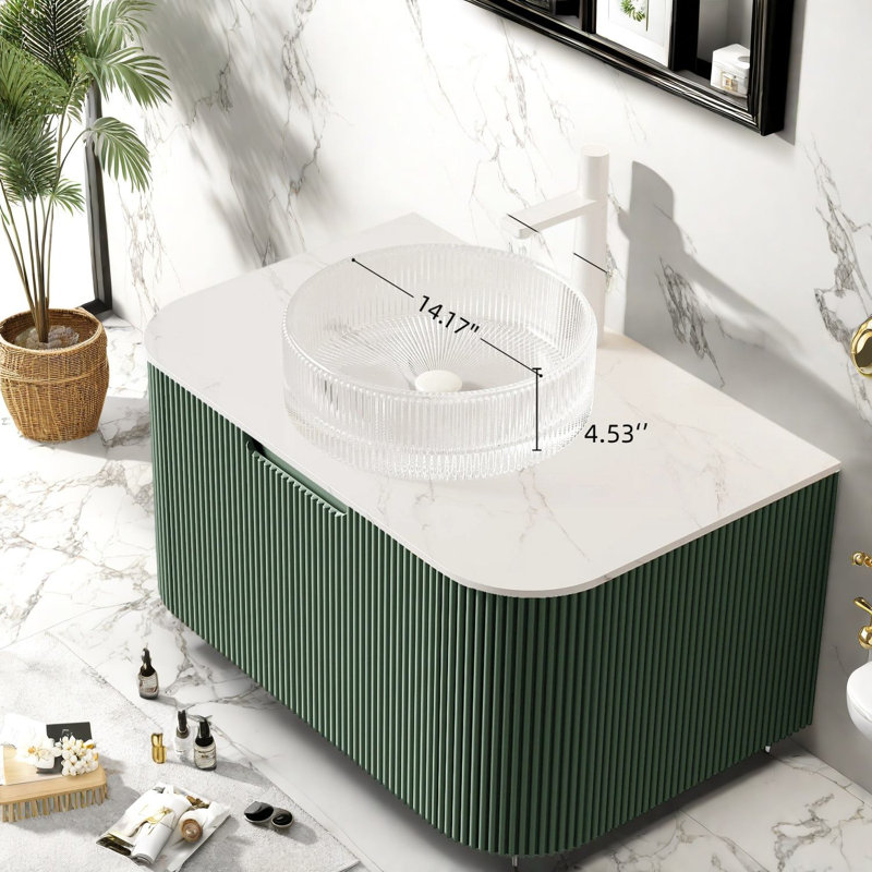 Meuble-lavabo moderne en bois (doit inclure le meuble-lavabo et le lavabo) avec rangement