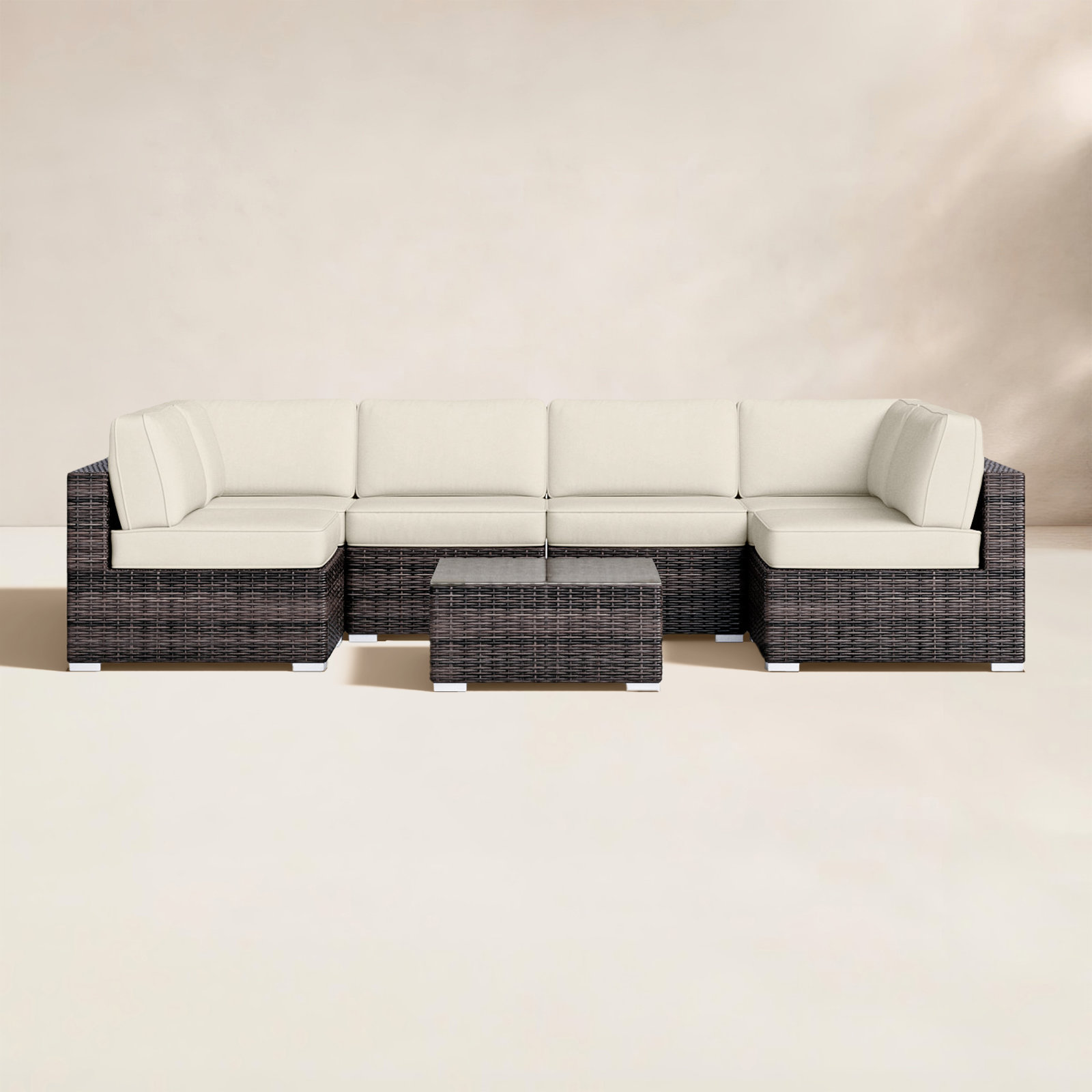 Lauderman 4-Person Sunbrella® Patio Seating Group, Canvas Canvas Sunbrella® Canvas