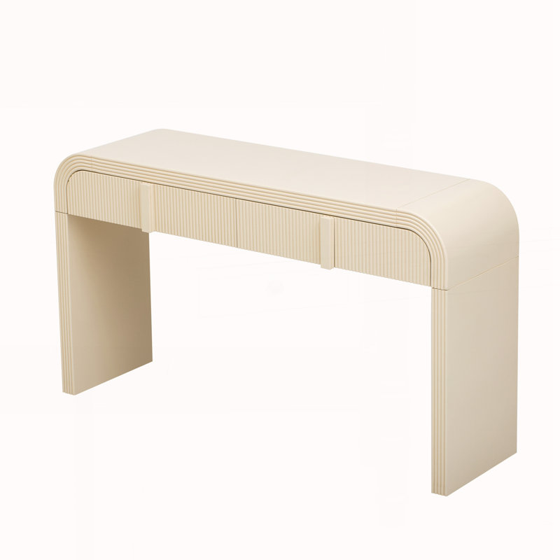 Console moderne avec 2 tiroirs de rangement, Crème abricot