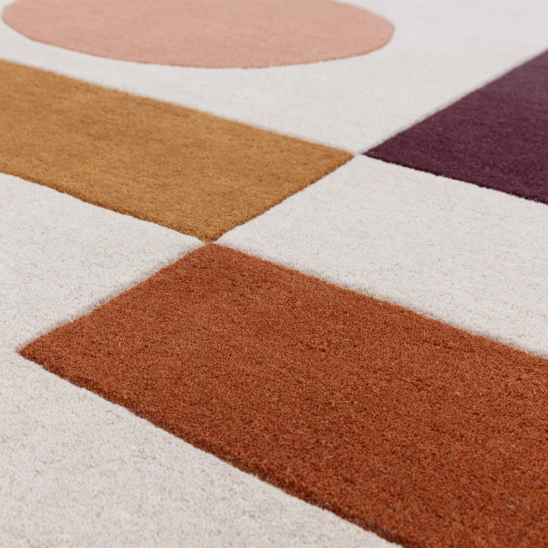 Gina Geometric Wool Hand Tufted Area Rug, Rectangle  160 x 230 cm