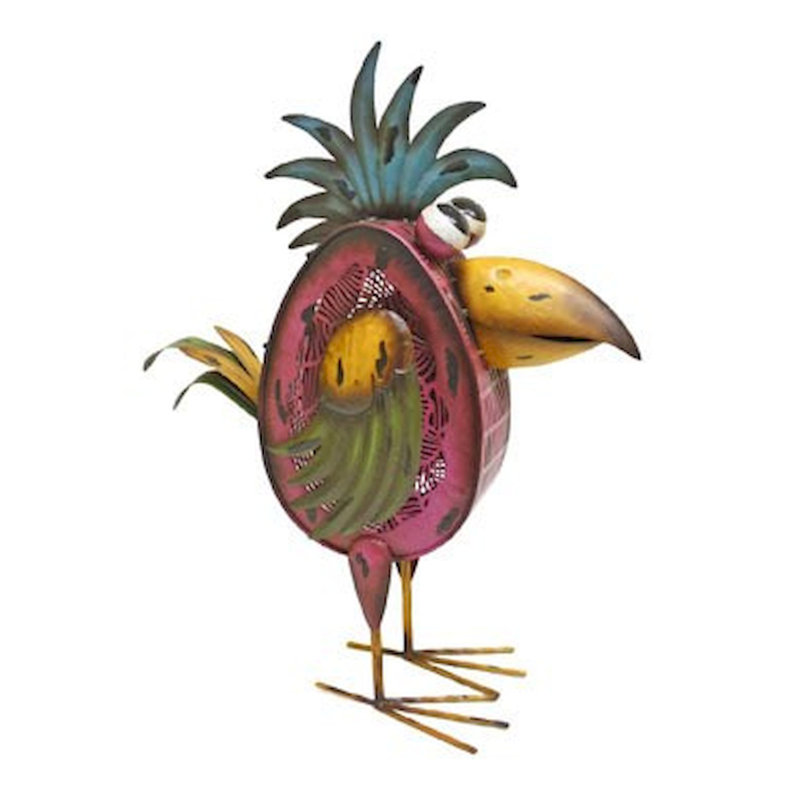 Sculpture Collin, oiseau tropical rose