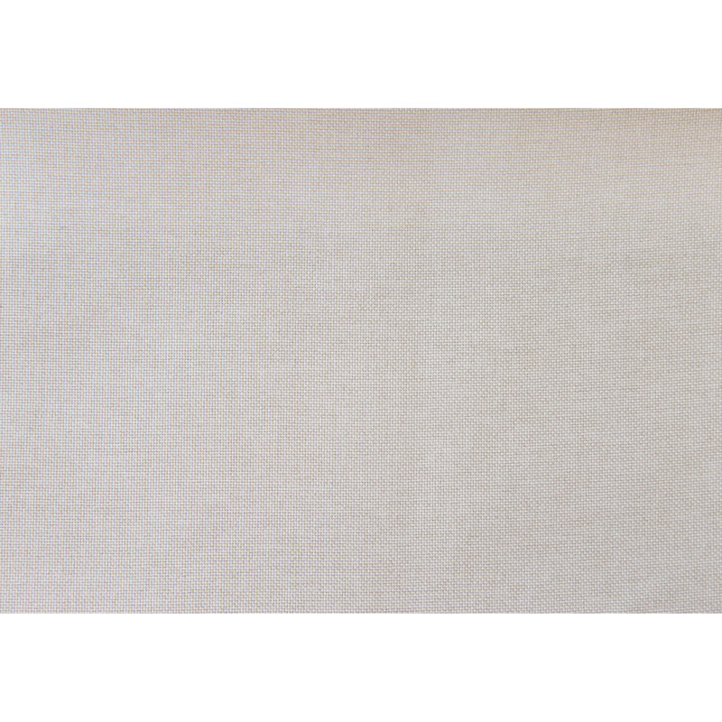 Lit tapissier pour chambre à coucher en lin beige attrayant avec pieds noir tenace