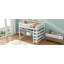 Structure de lit mezzanine avec tablettes de rangement et bureau sous le lit, bureau multifonctionnel et station de sommeil-1493644315-1493644313