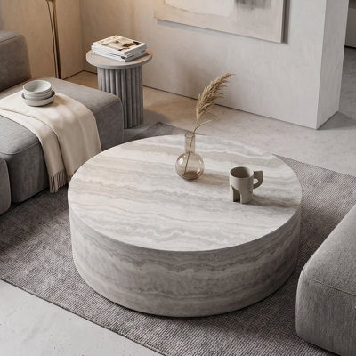 35.4" Round Coffee Table No Assembly Required