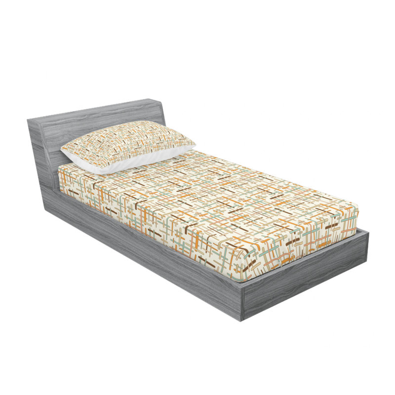 Ensemble de draps à motif géométrique, Ensemble de draps pour lit simple avec drap-housse