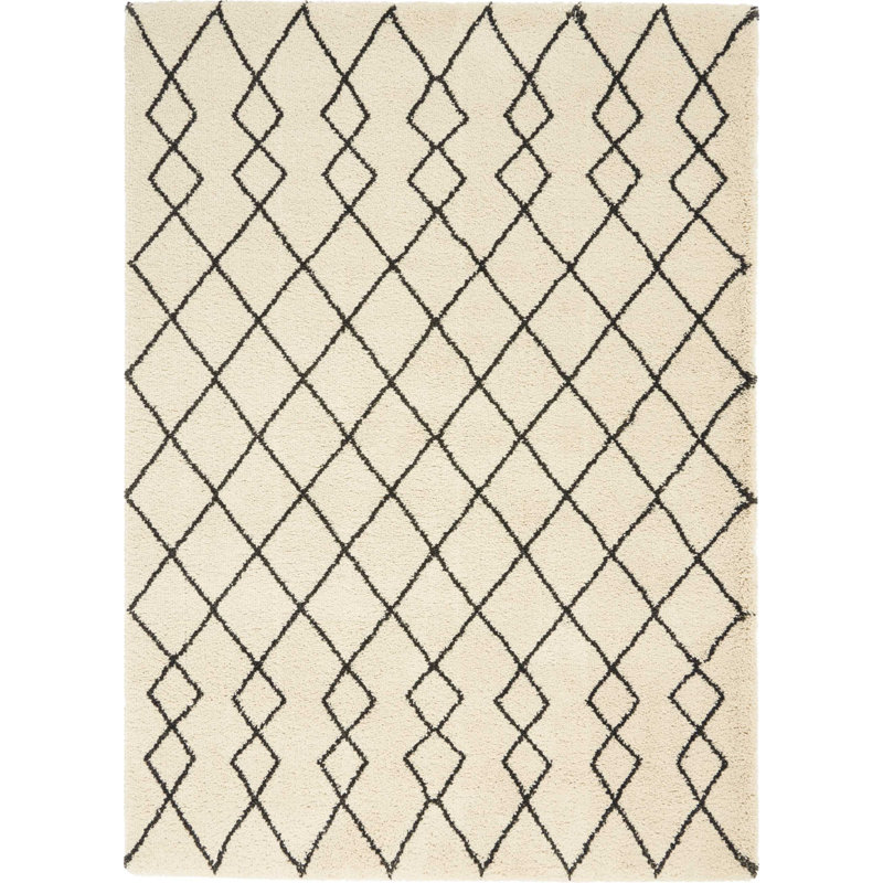 Tapis ivoire à poils longs Mildenhall, Rectangle 7 pi 10 po x 9 pi 10 po