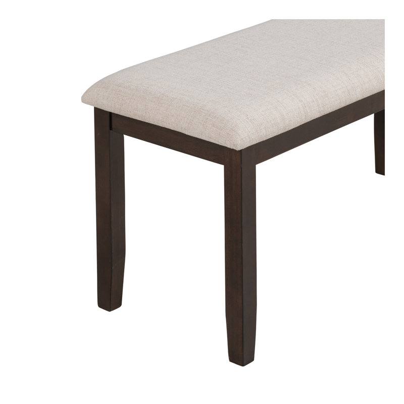 Ensemble de table et chaises de salle à manger 6 pièces avec pieds de forme spéciale et dossiers et coussins recouverts de mousse pour la salle à manger (espresso)