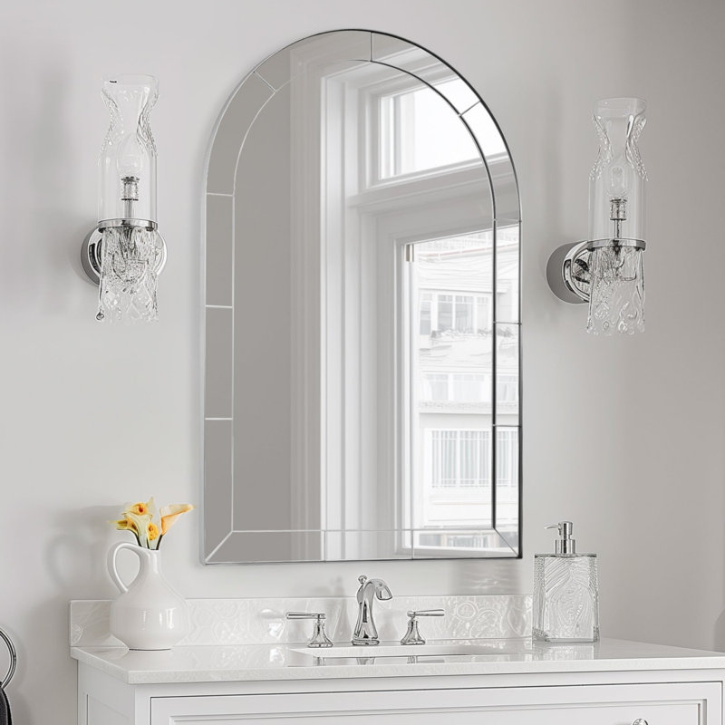 Miroir de salle de bain Minuette Cadre en acier inoxydable, 36" x 24", Nickel brossé