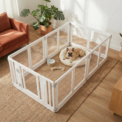 Parc pour animaux 22 "H 22" en acrylique transparent avec porte, clôture modulaire en plastique pour chiots pour petits chiens et petits animaux de compagnie