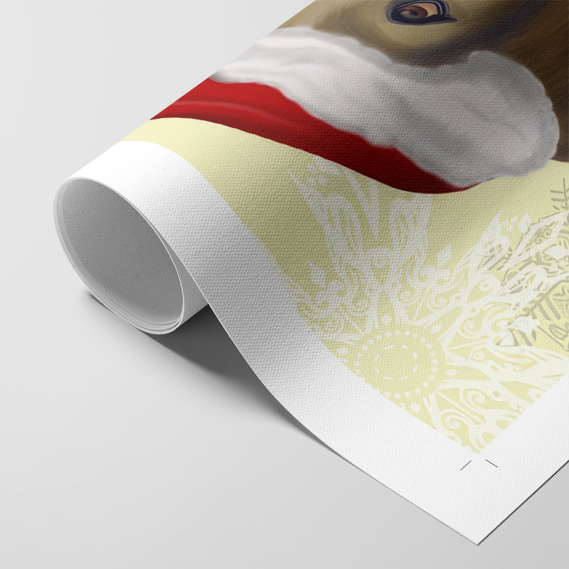 Christmas Drooly Christmas Dane - Impression sur toile seulement - NON CADRE, H 18 po x l 12 po