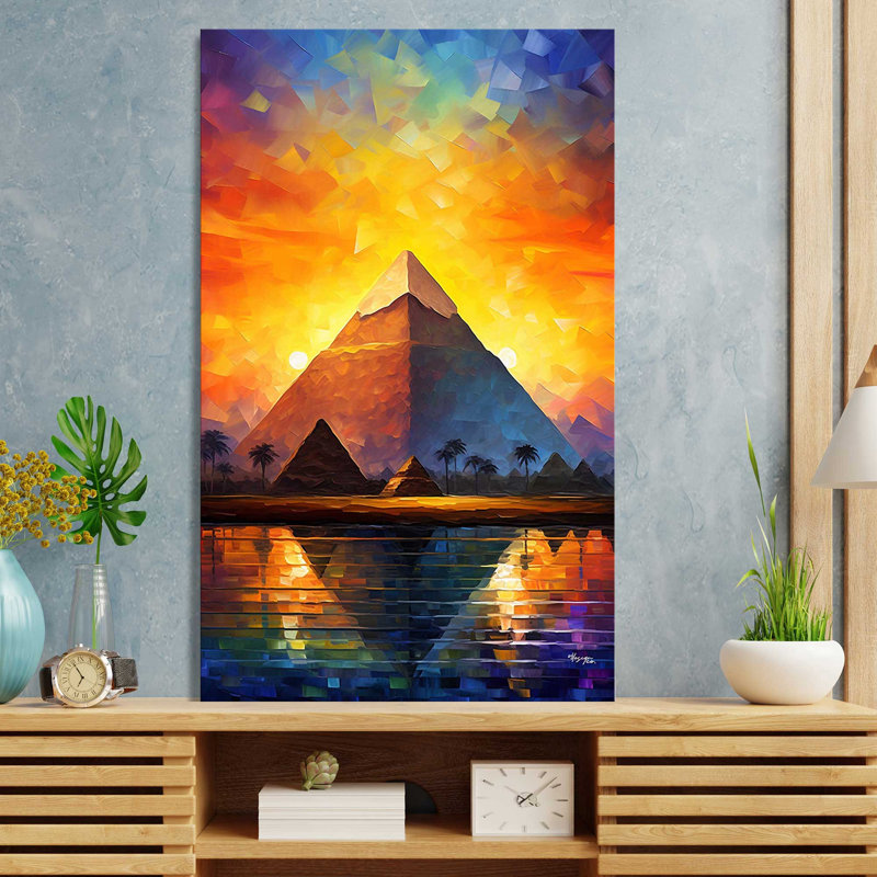 " The Great Pyramid Of Giza " Painting Print, 40" H x 24" W x 1.5" D