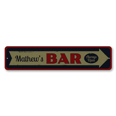 Enseigne de bar en aluminium