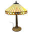 Art Deco Table Lamp, 40.5 cm Diameter Tiffany Style Beige Glass Shade, Tree Base