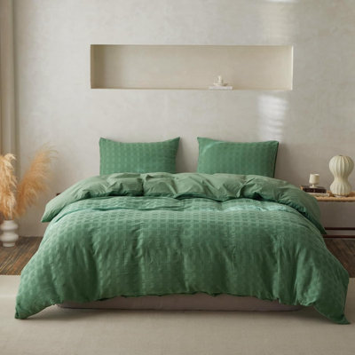 100% Waffle Weave Cotton Duvet Cover Set