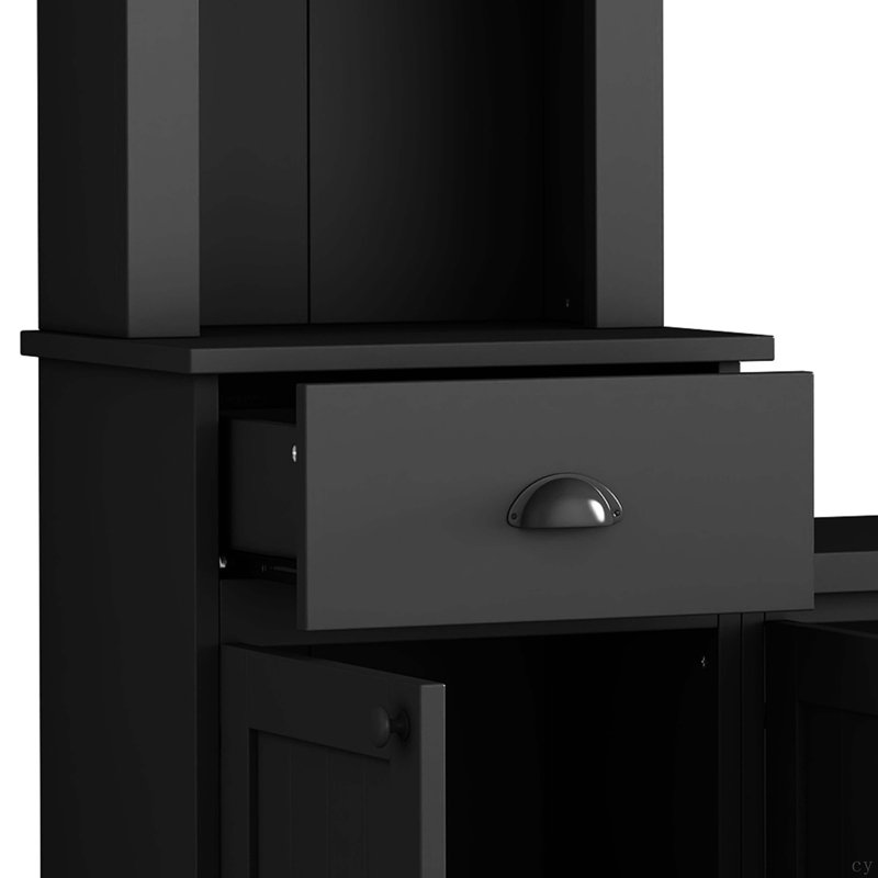 Minimalist Entertainment Wall Unit Set With Bridge For Tvs Up To 75", Black