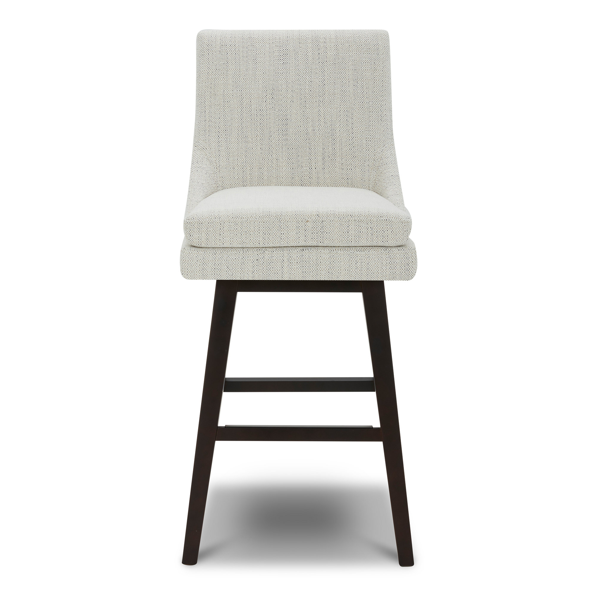 Zahara Upholstered Swivel Counter Stool, Prestige Ivory Basketweave/Brown, Bar Stool (30” Seat Height)