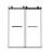 Double Sliding Shower Door, 56 - 60 "w X 74" H, 8mm Tempered Glass, Matte Black, Stainless Steel Handle And Track, Proof Film, Flexible Design, Silent Sliding, Waterproof Water Barrier For Bathroom