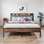 Structure de lit plateforme en métal blanc grand