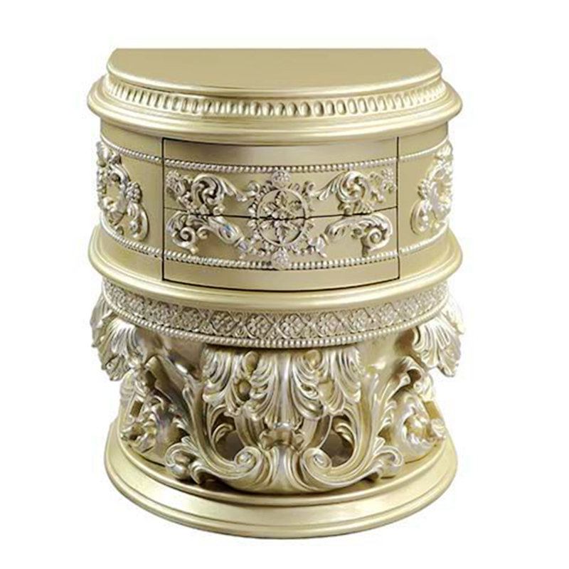 2 - Drawer Nightstand in Champagne Silver