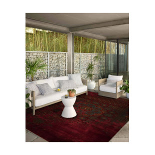 Burgundy Traditional Ethnic Vintage Decorative Machine Washable Area Rug